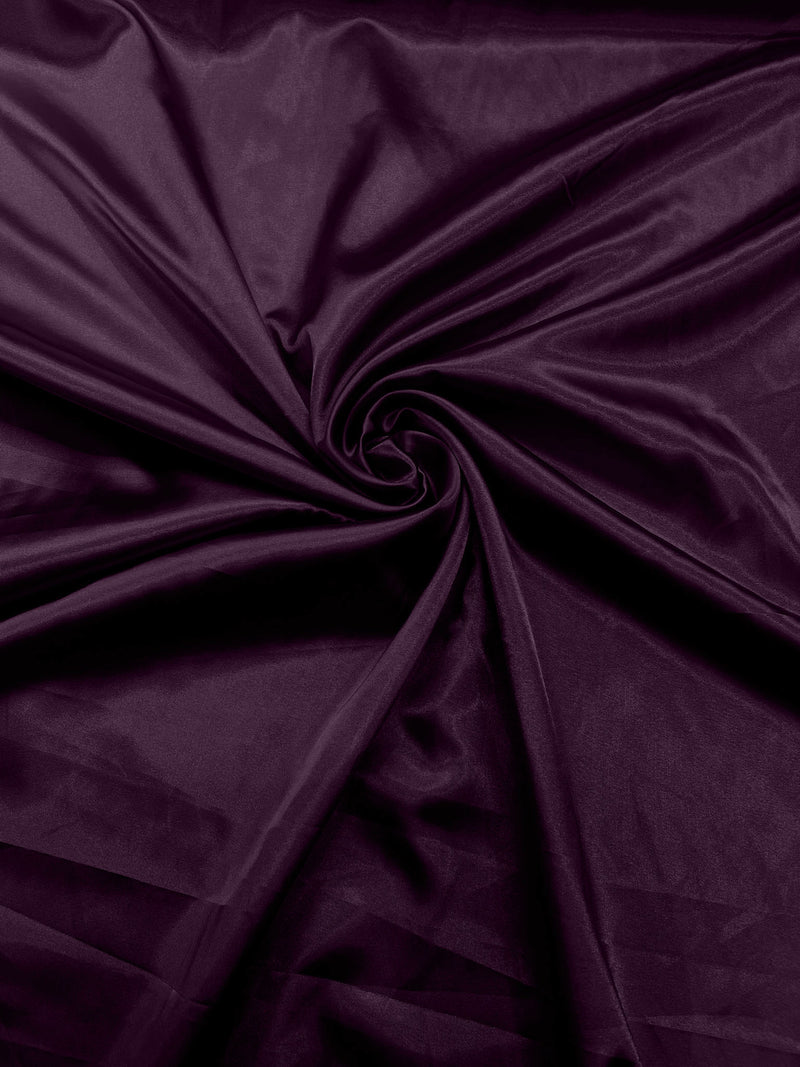 Raisin Stretch Charmeuse Satin Fabric 58" Wide/Light Weight Silky Satin/Sold By The Yard