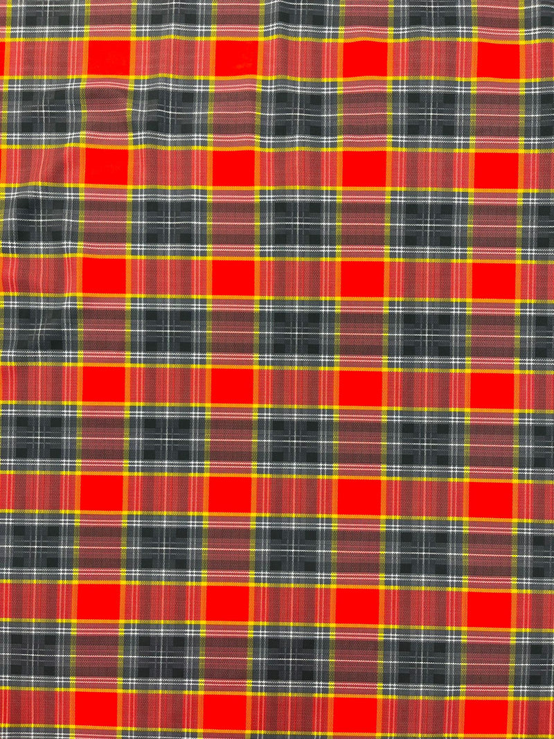 PLAID MULTICOLOR CHECKERED SPANDEX (by the yard)