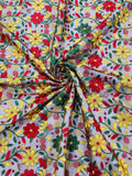 Oaxaca multi color Mexican Sarape floral design embroider mesh lace-sold by the yard.