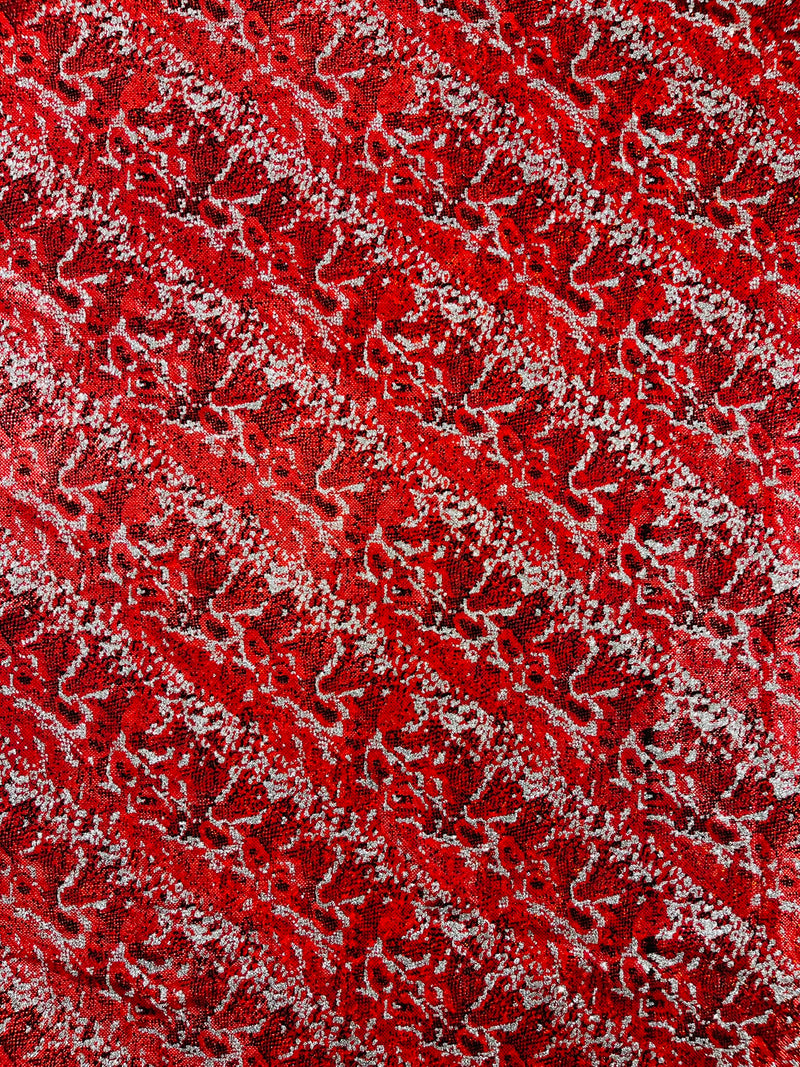 Snake Design Shattered Glass Nylon Spandex Fabric, 4-Way Stretch, by The Yard.