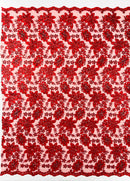 Metallic floral lace design embroidered 54" Wide | New Creations Fabric & Foam Inc.