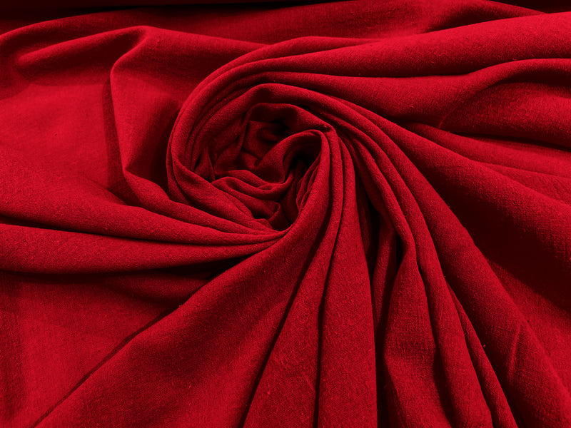 Red 48/50" Wide 100% Cotton Lightweight Crushed Gauze Fabric By The Yard