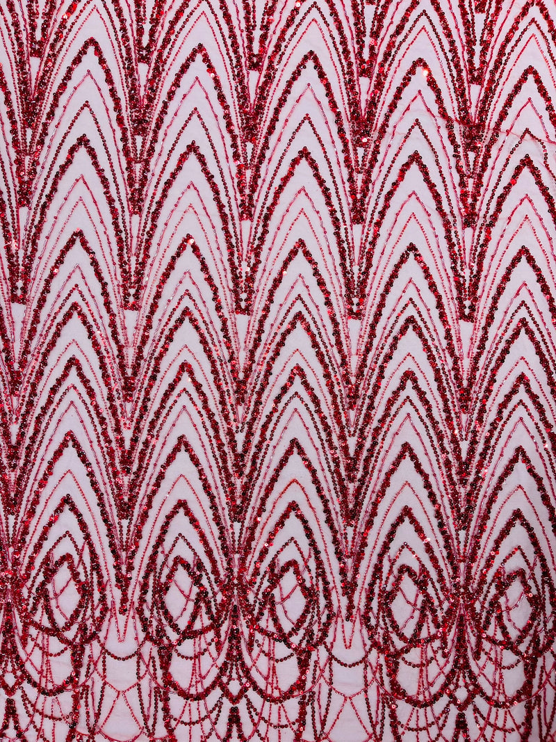 Luxury Chain Geometric Beaded Lace, by The Yard.