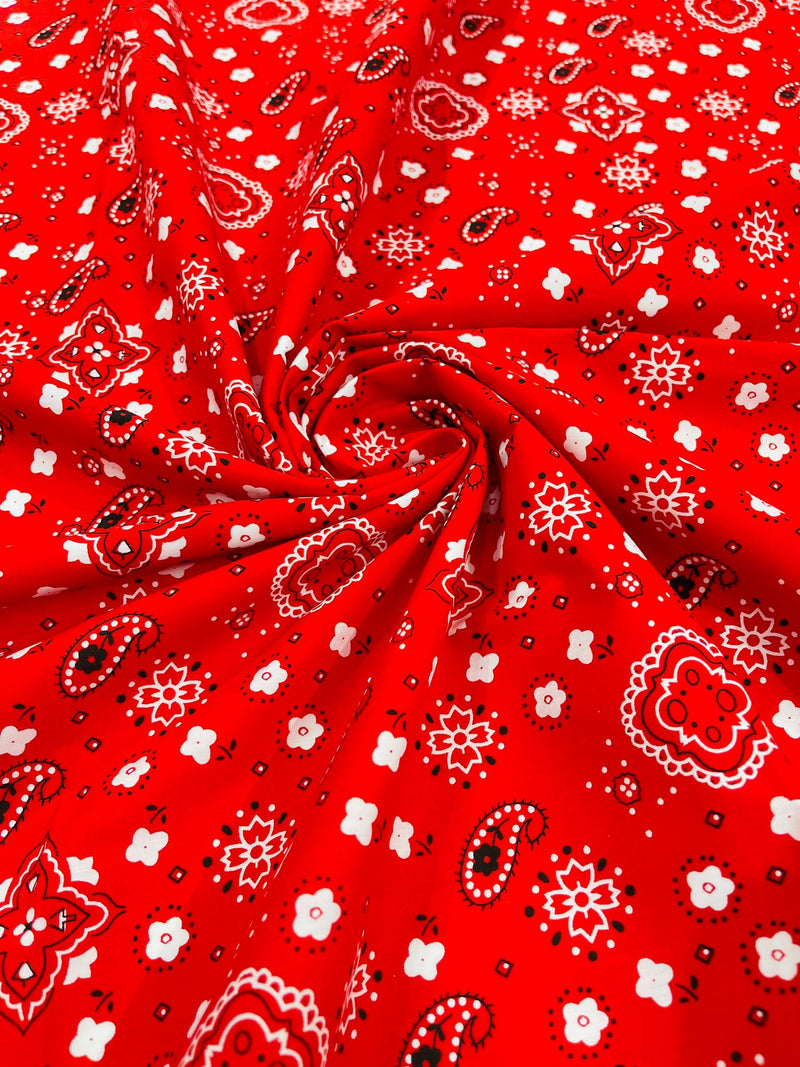 Poly Cotton Bandanna Print Fabric,58/59" Wide, Good for Face Mask Covers.