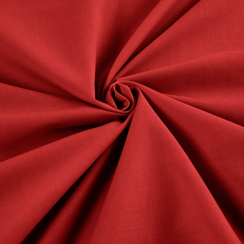 Red - Solid Poly Cotton Fabric - Sold By The Yard 58"/60" Wide.