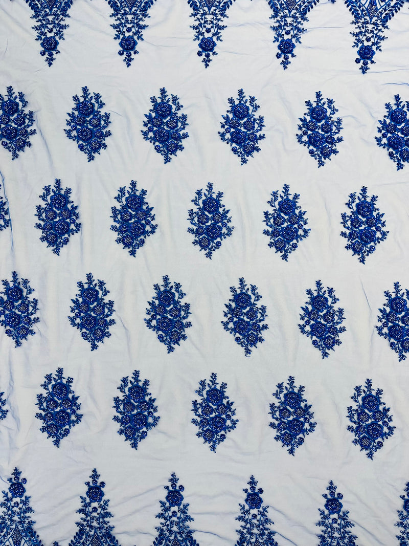 Classic Beaded Damask Lace, by The Yard.