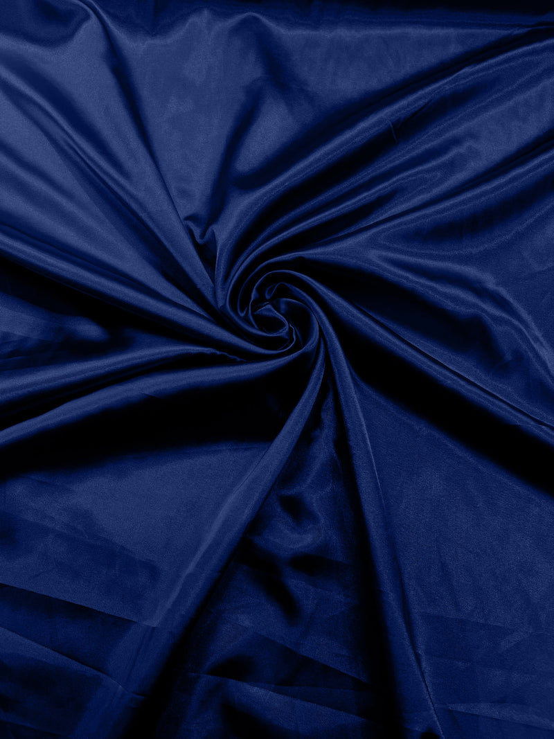 Royal Blue Stretch Charmeuse Satin Fabric 58" Wide/Light Weight Silky Satin/Sold By The Yard