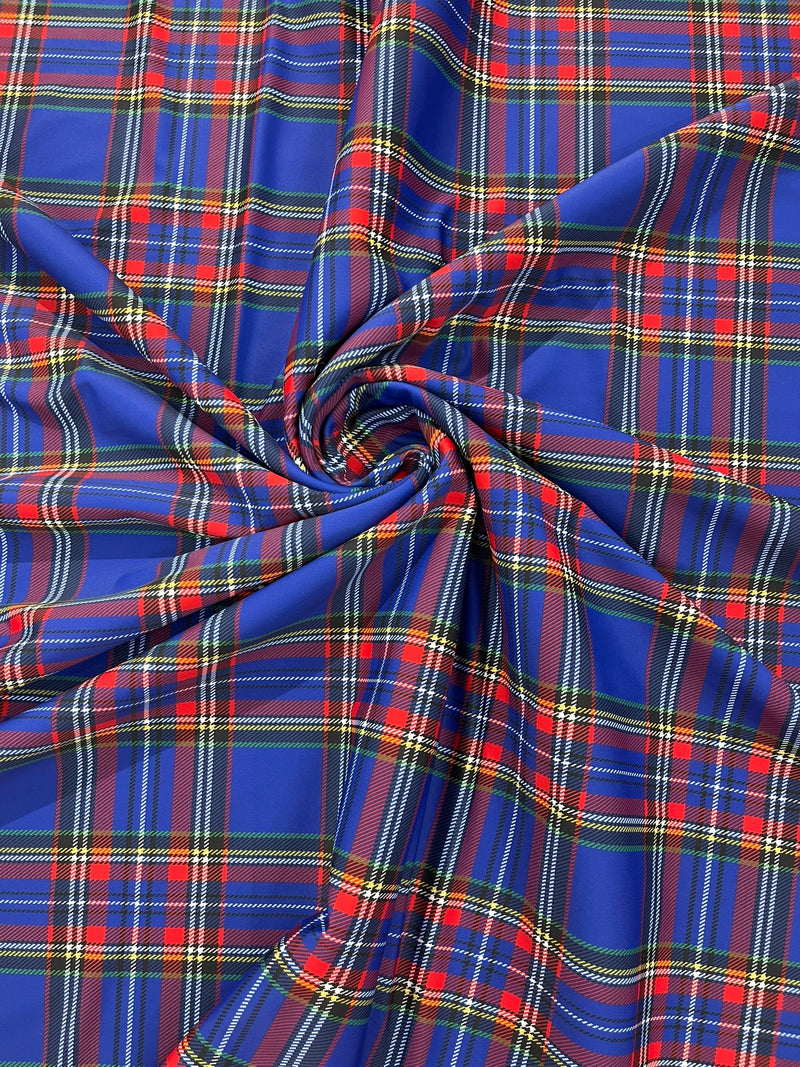 PLAID MULTICOLOR CHECKERED SPANDEX (by the yard)