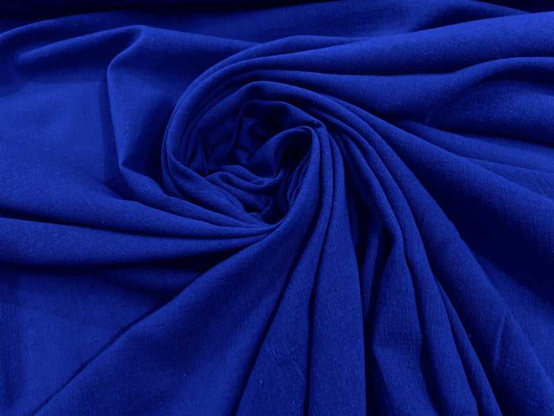 Royal Blue 48/50" Wide 100% Cotton Lightweight Crushed Gauze Fabric By The Yard