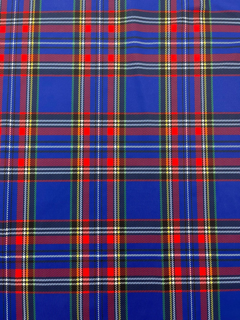 PLAID MULTICOLOR CHECKERED SPANDEX (by the yard)