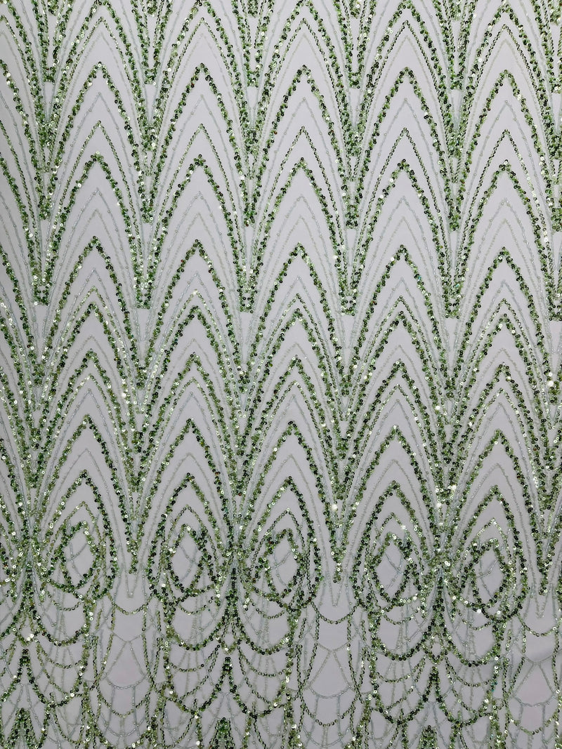 Luxury Chain Geometric Beaded Lace, by The Yard.
