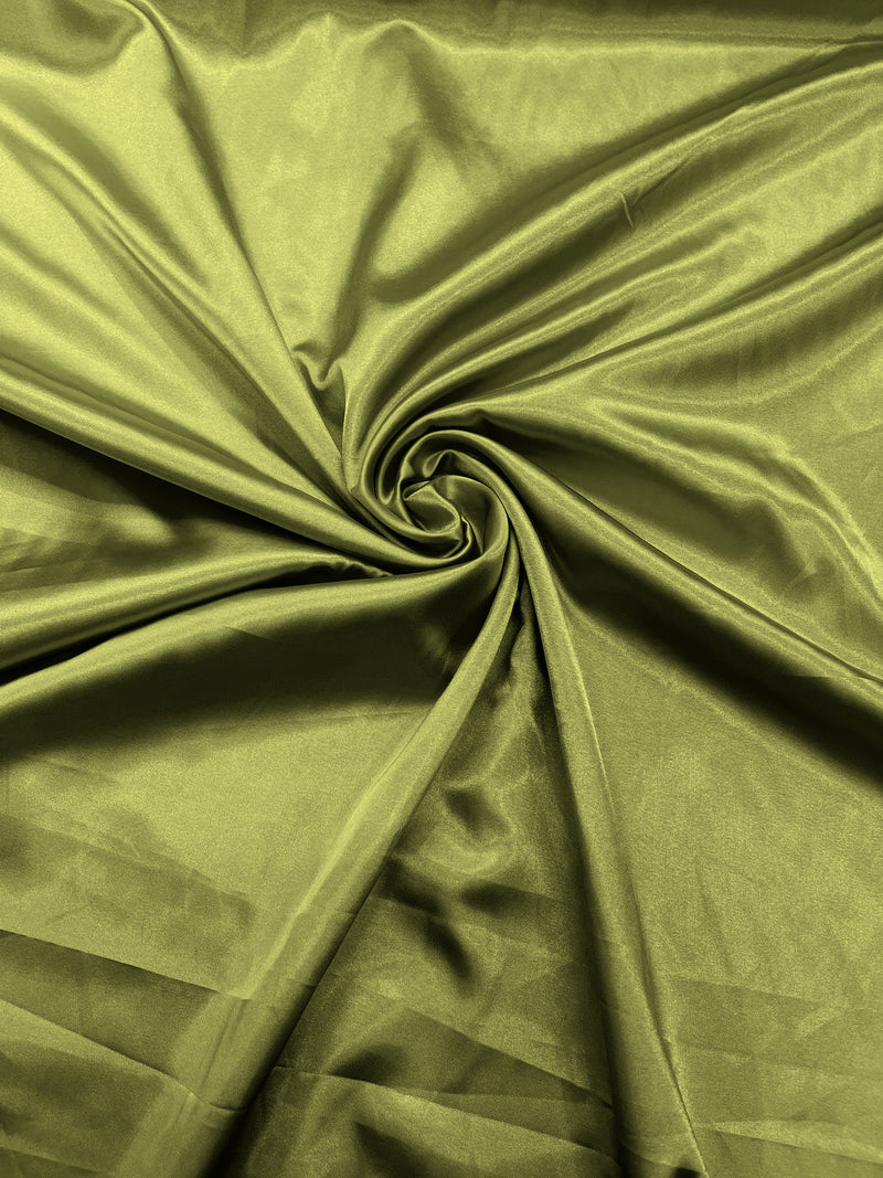 Sage Green Stretch Charmeuse Satin Fabric 58" Wide/Light Weight Silky Satin/Sold By The Yard