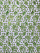 Metallic floral lace design embroidered 54" Wide | New Creations Fabric & Foam Inc.