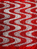 Wave Sequin Design On A Stretch Velvet Fabric/Costumes/Cosplays/Prom.