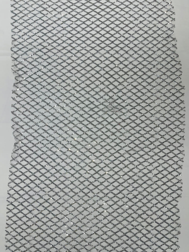 Luxury Diamond Design Mini Glitz Sequins On A Mesh Fabric