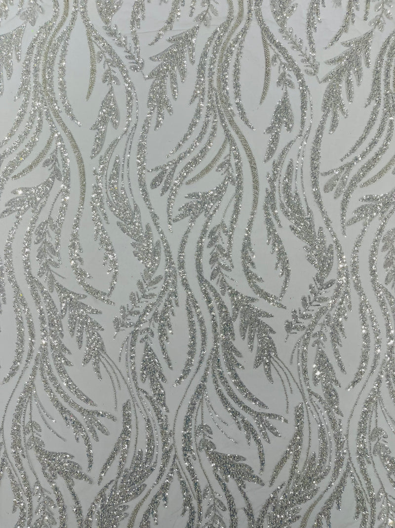 Luxury Festival Beaded Vine Lace Fabric, by The Yard.