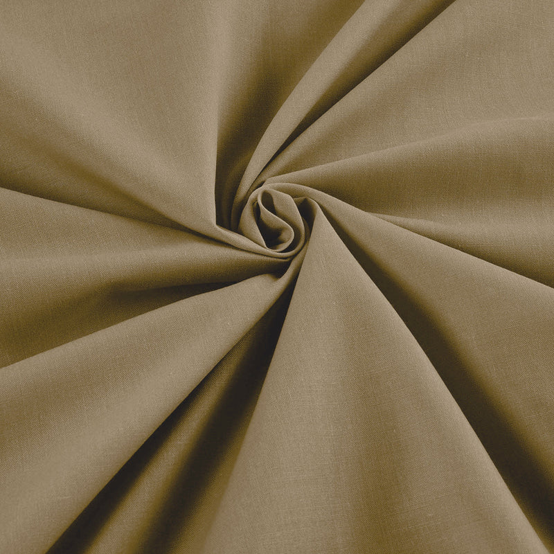 Taupe - Solid Poly Cotton Fabric - Sold By The Yard 58"/60" Wide.