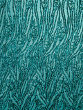 Vine/Root Sequin 4 Way Stretch Mesh Fabric, by The Yard.