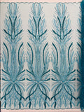 Palm Beaded Damask Design Fabric, by The Yard.