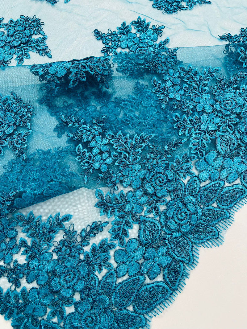 CORDED LACE 3D FLORAL (by the yard)