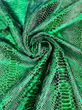 Illusion foil Snake design on a stretch velvet fabric-Sold by the yard.