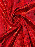 Illusion foil Snake design on a stretch velvet fabric-Sold by the yard.