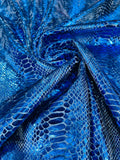 Illusion foil Snake design on a stretch velvet fabric-Sold by the yard.