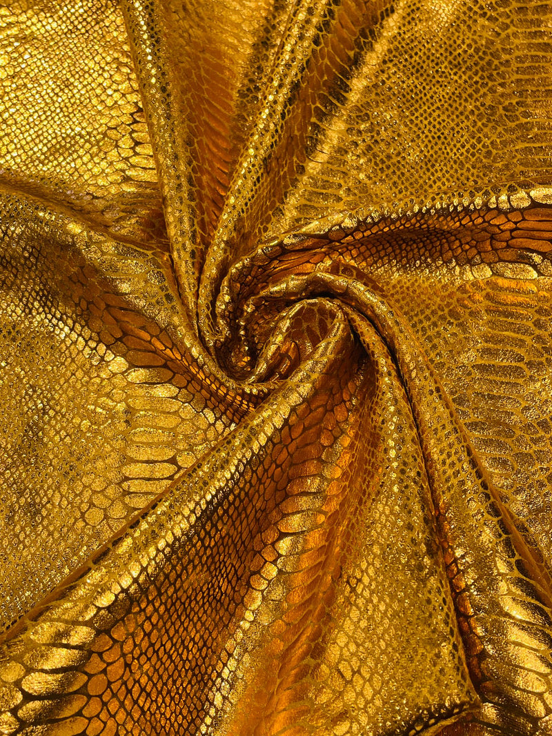 Illusion foil Snake design on a stretch velvet fabric-Sold by the yard.