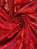 Illusion foil Snake design on a stretch velvet fabric-Sold by the yard.