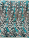 Iridescent Feather sequin design, 4 way stretch mesh ( by the yard )