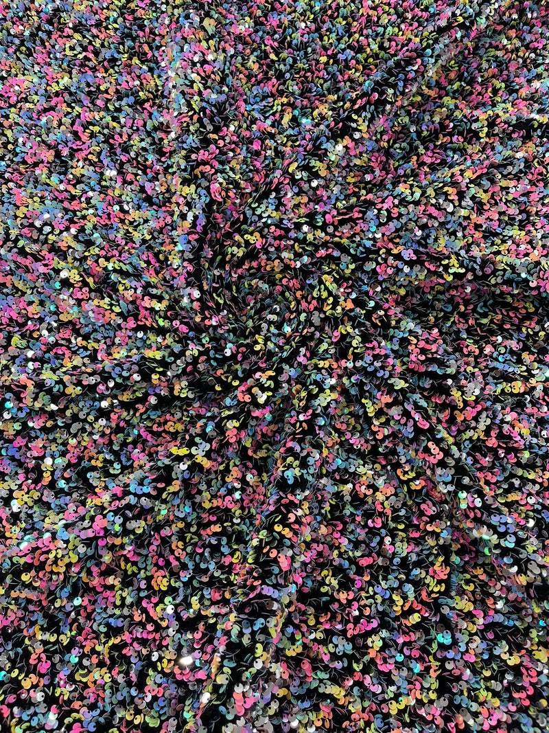 Confetti All Over Sequins Stretch Velvet (by the yard)