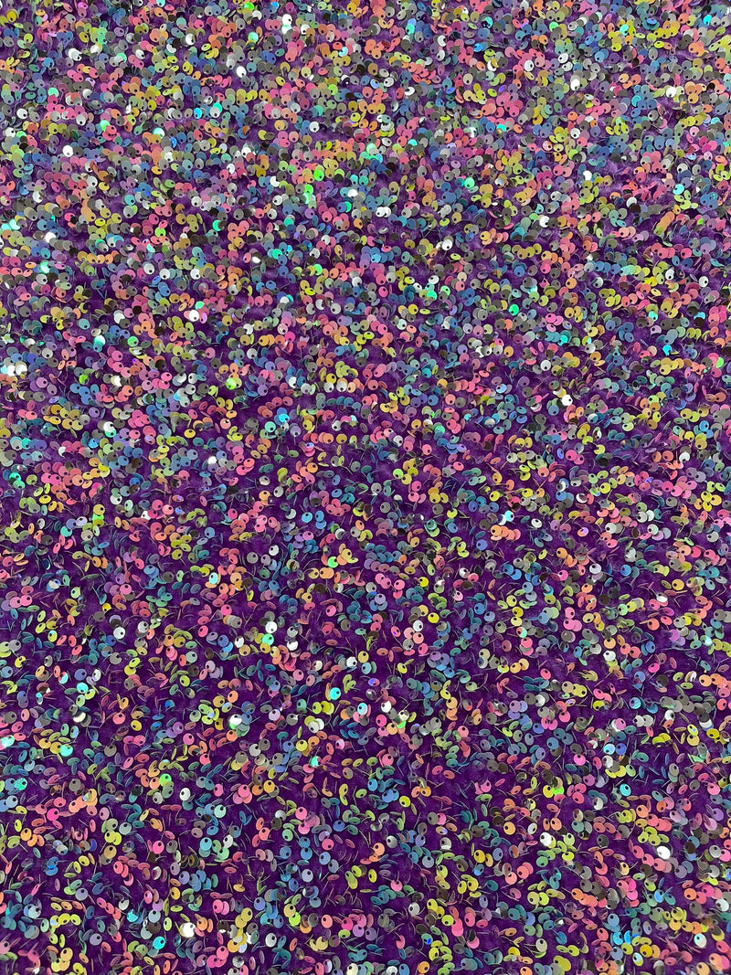 Confetti All Over Sequins Stretch Velvet (by the yard)