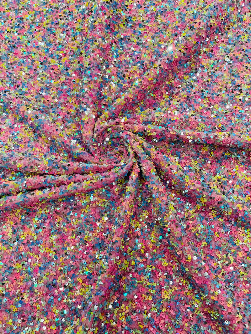 Confetti All Over Sequins Stretch Velvet (by the yard)