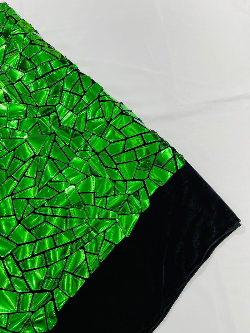 Broken Glass Sequin Design On Velvet ( by the yard )