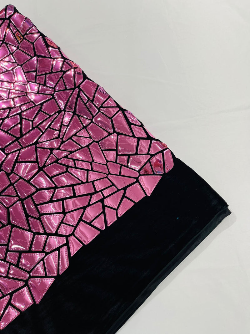 Broken Glass Sequin Design On Velvet ( by the yard )