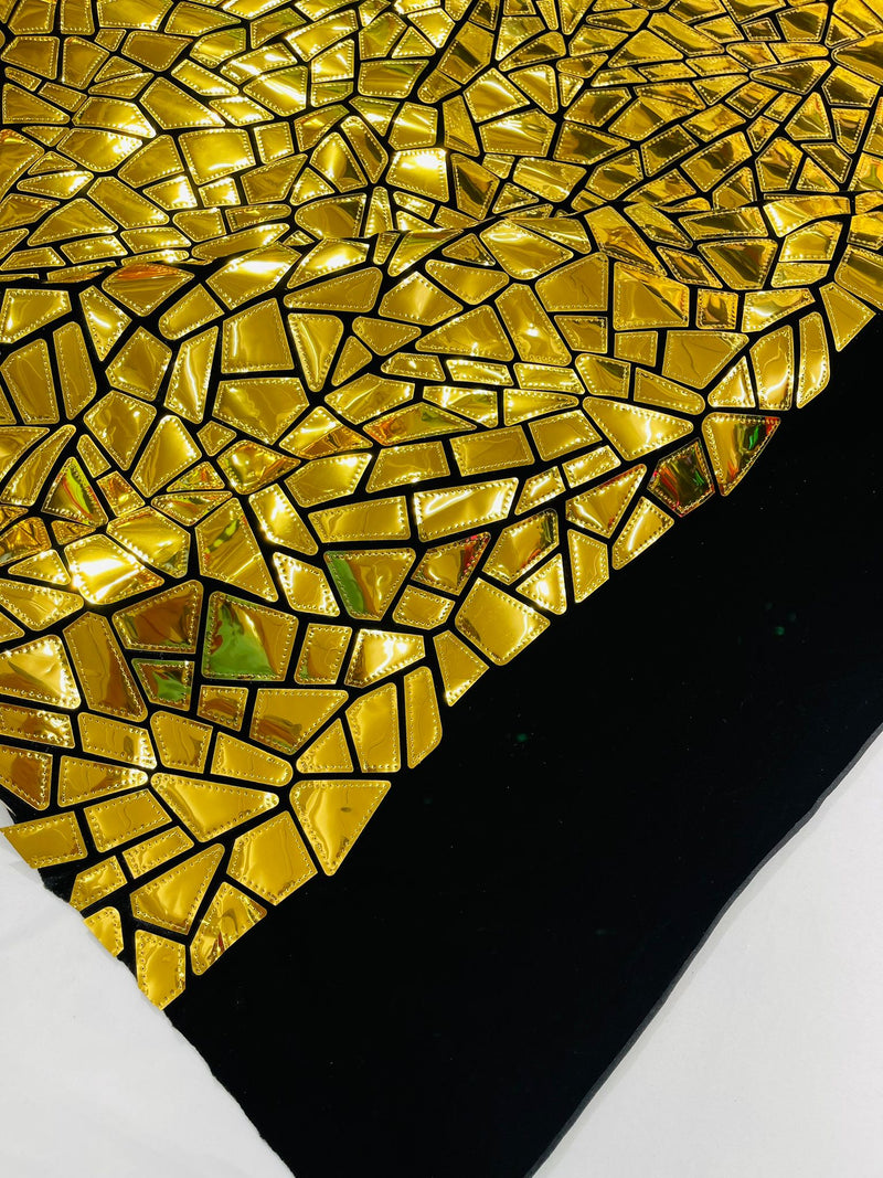 Broken Glass Sequin Design On Velvet ( by the yard )