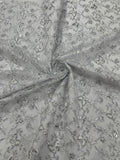 Corded Lace/ Butterfly Design Embroidered With Sequin on a Mesh Lace Fabric