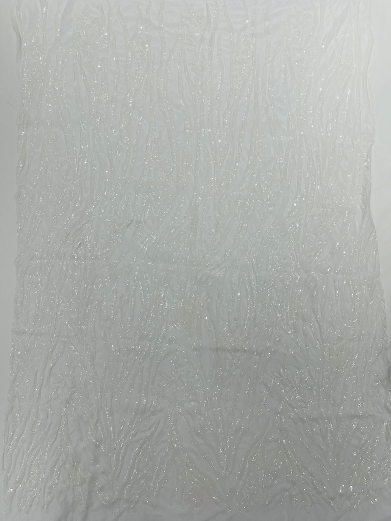 Vine/Root Sequin 4 Way Stretch Mesh Fabric, by The Yard.