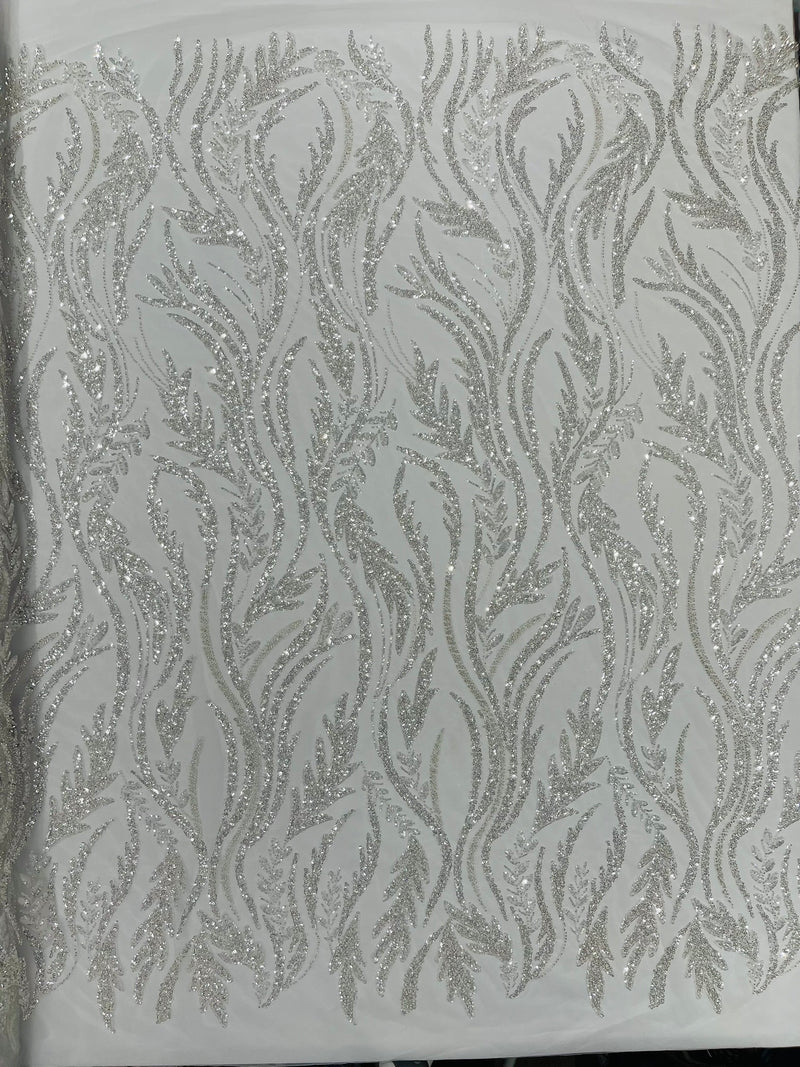 Luxury Festival Beaded Vine Lace Fabric, by The Yard.