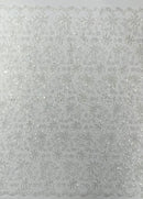 Metallic floral lace design embroidered 54" Wide | New Creations Fabric & Foam Inc.