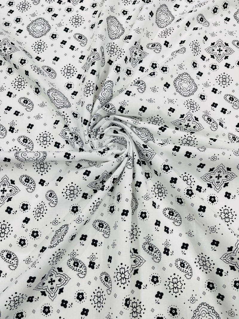 Poly Cotton Bandanna Print Fabric,58/59" Wide, Good for Face Mask Covers.