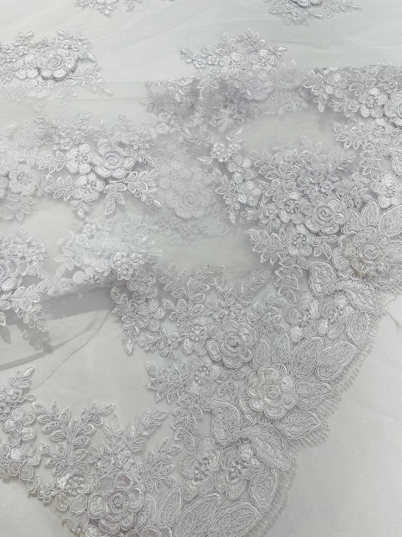 CORDED LACE 3D FLORAL (by the yard)