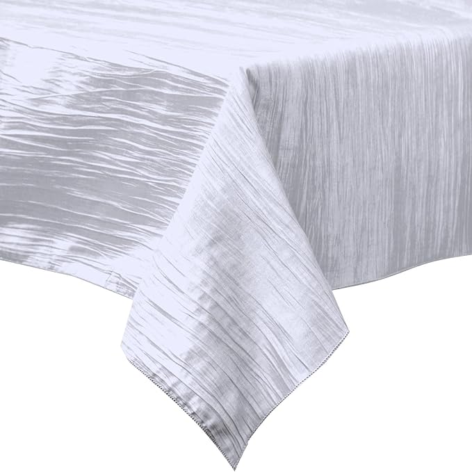 Rectangular Light Weight Accordion Design Crushed Taffeta Seamless Table Overlay. (58" Inches x 120" Inches)