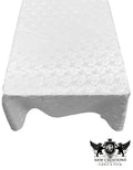 Rectangular Tablecloth Roses Jacquard Satin Overlay for Small Coffee Table Seamless. (60 Inches x 144 Inches)