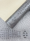Gator Ostrich Embossed Vinyl Fabric  / 2 Tone Crocodile Ostrich Vinyl Leather 54" Wide