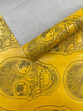 Skull Embossed Fake Leather Upholstery, 3D Faux Leather PVC Vinyl Fabric.