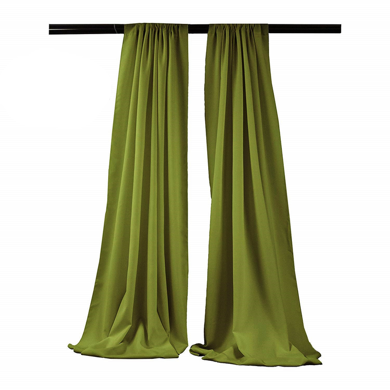 Avocado - Backdrop Drape Curtain, Polyester Poplin SEAMLESS 1 SETS.