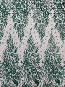 Big Glitter Damask Design On A Mesh Lace Fabric| New Creations Fabric & Foam Inc. - New Creations Fabric & Foam Inc