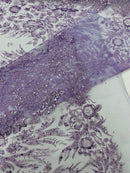 Big Glitter Damask Design On A Mesh Lace Fabric| New Creations Fabric & Foam Inc. - New Creations Fabric & Foam Inc