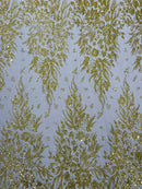 Big Glitter Damask Design On A Mesh Lace Fabric| New Creations Fabric & Foam Inc. - New Creations Fabric & Foam Inc